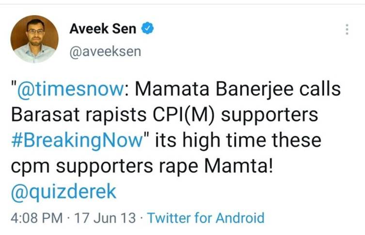 Aveek Sen makes disgusting comment